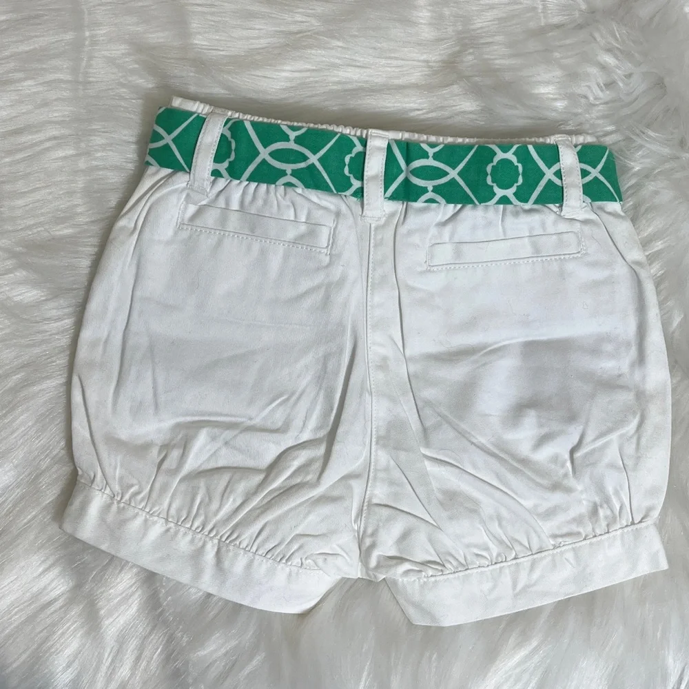 NWT Janie and Jack White Shorts with Green Patterned Belt